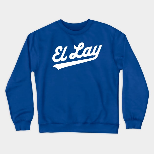 Los Angeles 'El Lay' Baseball Script Fan T-Shirt: Show Off Your LA Baseball Passion with Style! Crewneck Sweatshirt by CC0hort